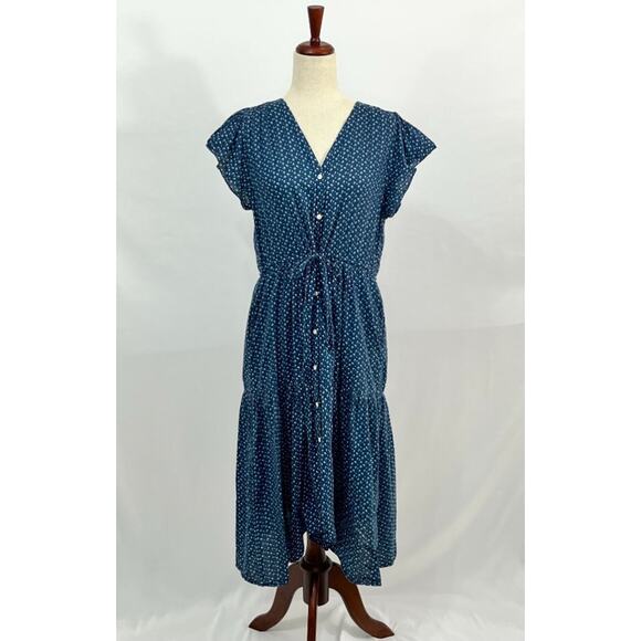 TROVATA Birds of Paradis Sz S Small Kristi Shirt Dress Blue Floral Seaview Ditsy - Picture 2 of 10